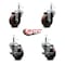 Service Caster 3.5 High Temp Glass Filled Nylon 7/16'' Grip Ring Stem Caster Set 2 Brakes, 4PK SCC-GR20S3514-GFNSHT-716138-2-TLB-2 - alternate 5